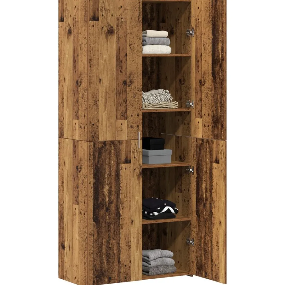 Armoires & Meubles De Rangement-vidaXL Haut Armoire 2 pcs 80 x 42 x 185 cm Bois ancien