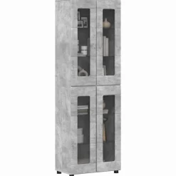 Ensembles De Meubles-vidaXL Haut Armoire avec étagère FLORIN 60 x 35 x 182 cm Gris béton
