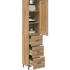 Armoires & Meubles De Rangement-vidaXL Haut Armoire avec tiroir Chêne artisanal 34,5 x 34 x 180 cm ch&ecirc;ne artisanal