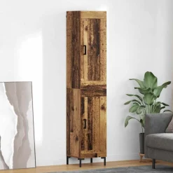 Armoires & Meubles De Rangement-vidaXL Haut Armoire 34,5 x 34 x 180 cm Bois d'ingénierie Bois ancien