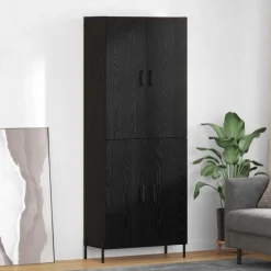 vidaXL Haut Armoire Chêne noir 69,5 x 34 x 180 cm Bois d'ingénierie