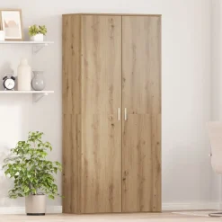 vidaXL Haut de Mobilier avec étagère chêne artisanal 80 x 39 x 178 cm