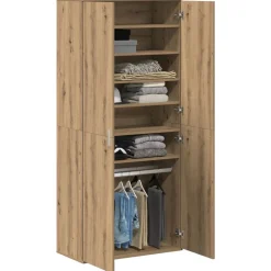 vidaXL Haut de Mobilier avec étagère chêne artisanal 80 x 39 x 178 cm