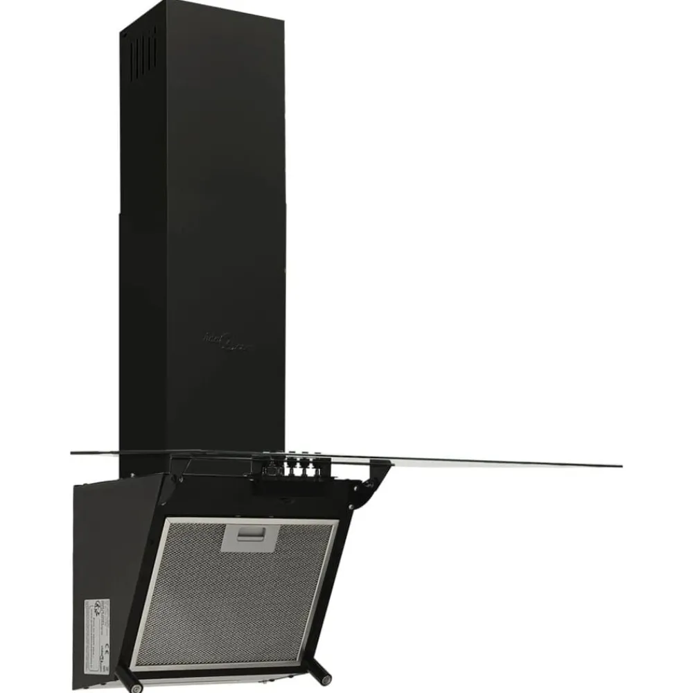 vidaXL Hotte murale 60 cm Acier et verre trempé