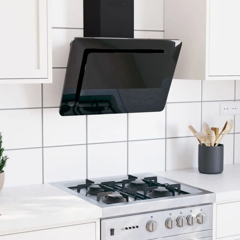 vidaXL Hotte murale 60 cm Acier inoxydable et verre trempé
