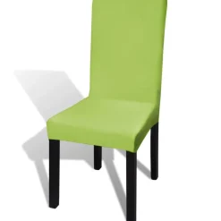 Décorations-vidaXL Housse de chaise droite extensible 6 pcs Vert