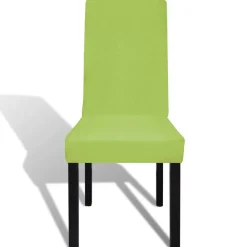 Décorations-vidaXL Housse de chaise droite extensible 6 pcs Vert
