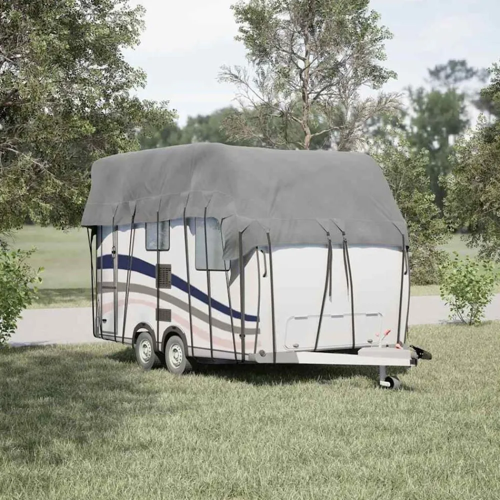 vidaXL Housse de toit de caravane gris tissu non tissé