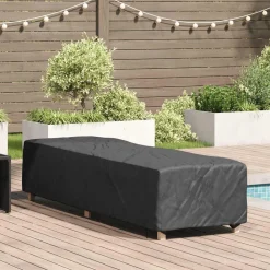 vidaXL Housse de Transat Uni Noir 74 x 210 x 40 cm tissu