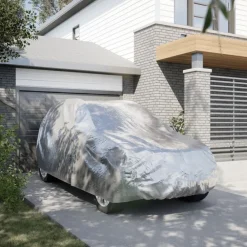 vidaXL Housse de voiture SUV avec sangles à boucle complète argenté M