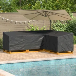 vidaXL Housse pour meubles Noir 250 x 180 x 80 cm Tissu Oxford 600D