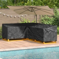 Accessoires Pour Meubles D'Extérieur-vidaXL Housse pour meubles Noir 250 x 180 x 80 cm Tissu Oxford 210D
