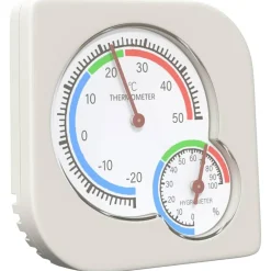 vidaXL Hygromètre thermo Blanc 7,5 x 7,5 x 1,2 cm ABS