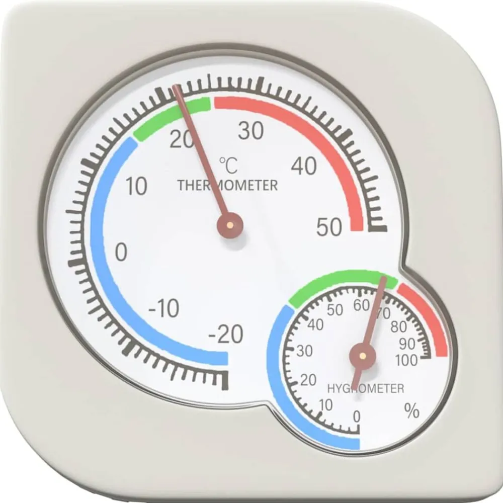 vidaXL Hygromètre thermo Blanc 7,5 x 7,5 x 1,2 cm ABS