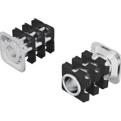 Accessoires De Quincaillerie-vidaXL Insert de tube fileté 2 pcs Noir et argent Acier galvanisé