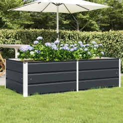 Pelouses & Jardins-vidaXL Jardinière 160 x 80 x 45 cm Acier Anthracite