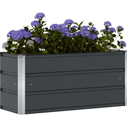 Pelouses & Jardins-vidaXL Jardinière 100 x 40 x 45 cm Acier Anthracite