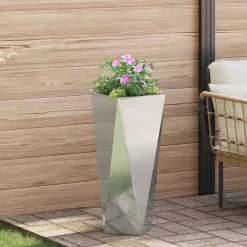 vidaXL Jardinière Argent 30 x 30 x 75 cm