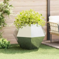 Pelouses & Jardins-vidaXL Jardinière Argent 100 x 100 x 80 cm Acier galvanisé
