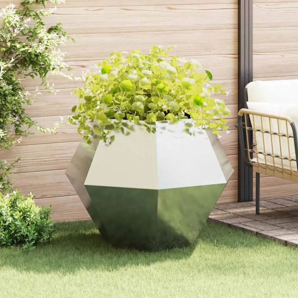 Pelouses & Jardins-vidaXL Jardinière Argent 100 x 100 x 80 cm Acier galvanisé