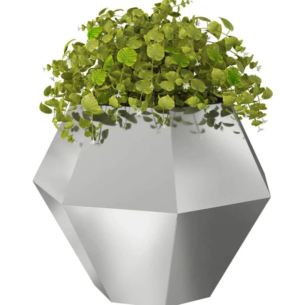 Pelouses & Jardins-vidaXL Jardinière Argent 100 x 100 x 80 cm Acier galvanisé