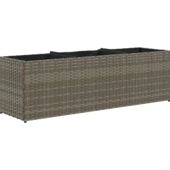 Pelouses & Jardins-vidaXL Jardinière avec 3 pots 105x30x32 cm résine tressée Gris