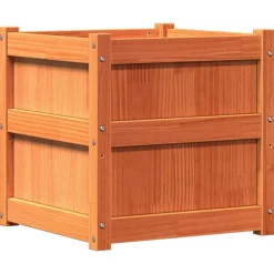 vidaXL Jardinière cire marron 50x50x50 cm bois de pin massif
