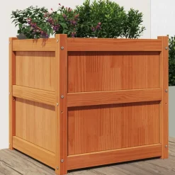 vidaXL Jardinière cire marron 60x60x60 cm bois de pin massif