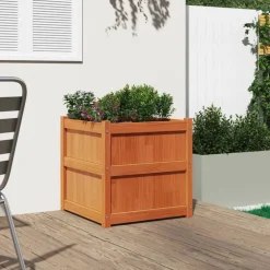 vidaXL Jardinière cire marron 60x60x60 cm bois de pin massif