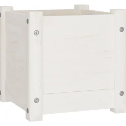 Pelouses & Jardins-vidaXL Jardinière d'extérieur 31x31x31 cm Bois de pin massif Blanc