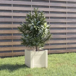 Pelouses & Jardins-vidaXL Jardinière d'extérieur 31x31x31 cm Bois de pin massif Blanc