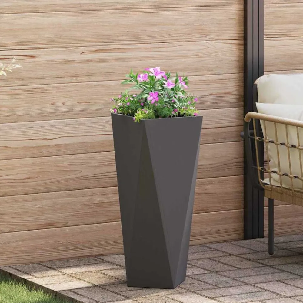 Pelouses & Jardins-vidaXL Jardinière 30 x 30 x 75 cm Acier Noir