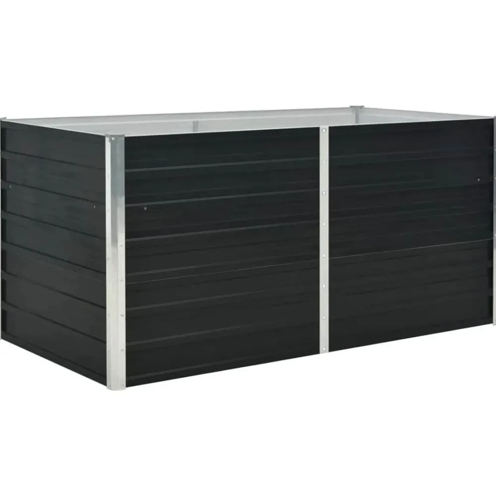 vidaXL Jardinière surélevée Anthracite 160x80x77 cm Acier galvanisé