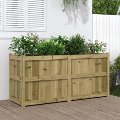 Pelouses & Jardins-vidaXL Jardinière 150x50x70 cm bois de pin imprégné Naturel impregné