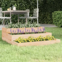 Pelouses & Jardins-vidaXL Jardinière 78x78x27 cm Bois massif de pin Pin naturel