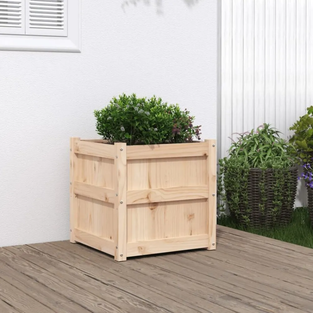 Pelouses & Jardins-vidaXL Jardinière 50x50x50 cm bois de pin massif Pin naturel