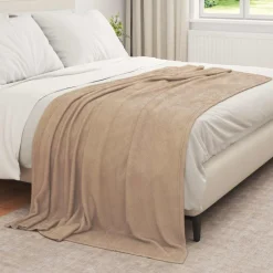 Linge-vidaXL Jeté 210 x 140 cm Toison Camel
