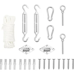 vidaXL Jeu d'accessoires de voile d'ombrage 9 pcs Acier inoxydable