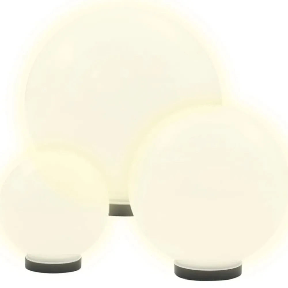 Luminaires-vidaXL Jeu de lampe boule à LED 3 pcs PMMA sphérique 20/30/40 cm