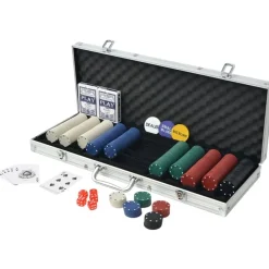 Jeux-vidaXL Jeu de poker avec 500 jetons Aluminium