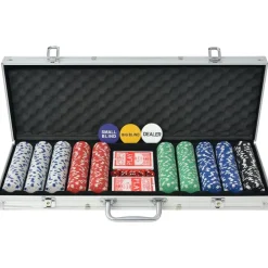 Jeux-vidaXL Jeu de poker avec 500 jetons Aluminium