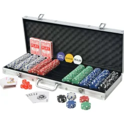 Jeux-vidaXL Jeu de poker avec 500 jetons Aluminium