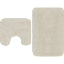 Accessoires De Salle De Bain-vidaXL Jeu de tapis de salle de bain 2 pcs Tissu Blanc