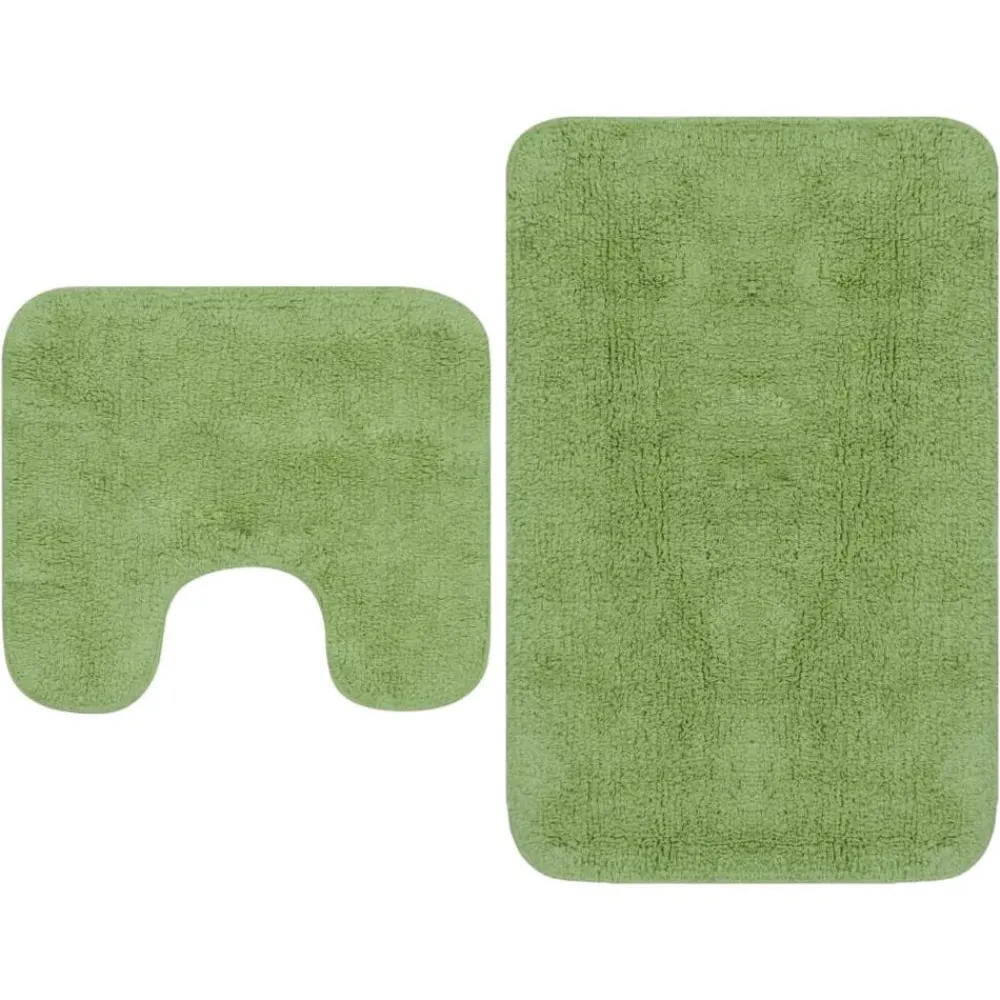 Accessoires De Salle De Bain-vidaXL Jeu de tapis de salle de bain 3 pcs Tissu Vert