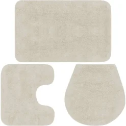 Accessoires De Salle De Bain-vidaXL Jeu de tapis de salle de bain 3 pcs Tissu Blanc