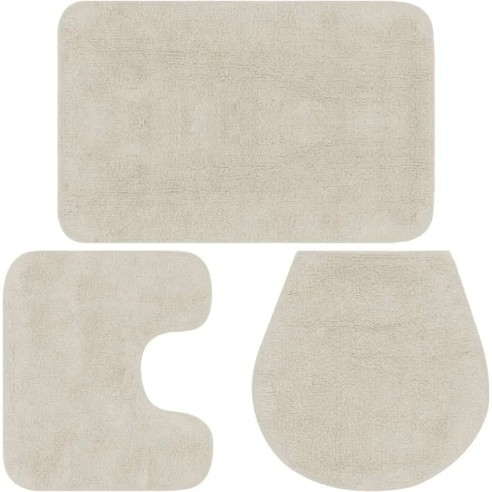 Accessoires De Salle De Bain-vidaXL Jeu de tapis de salle de bain 3 pcs Tissu Blanc