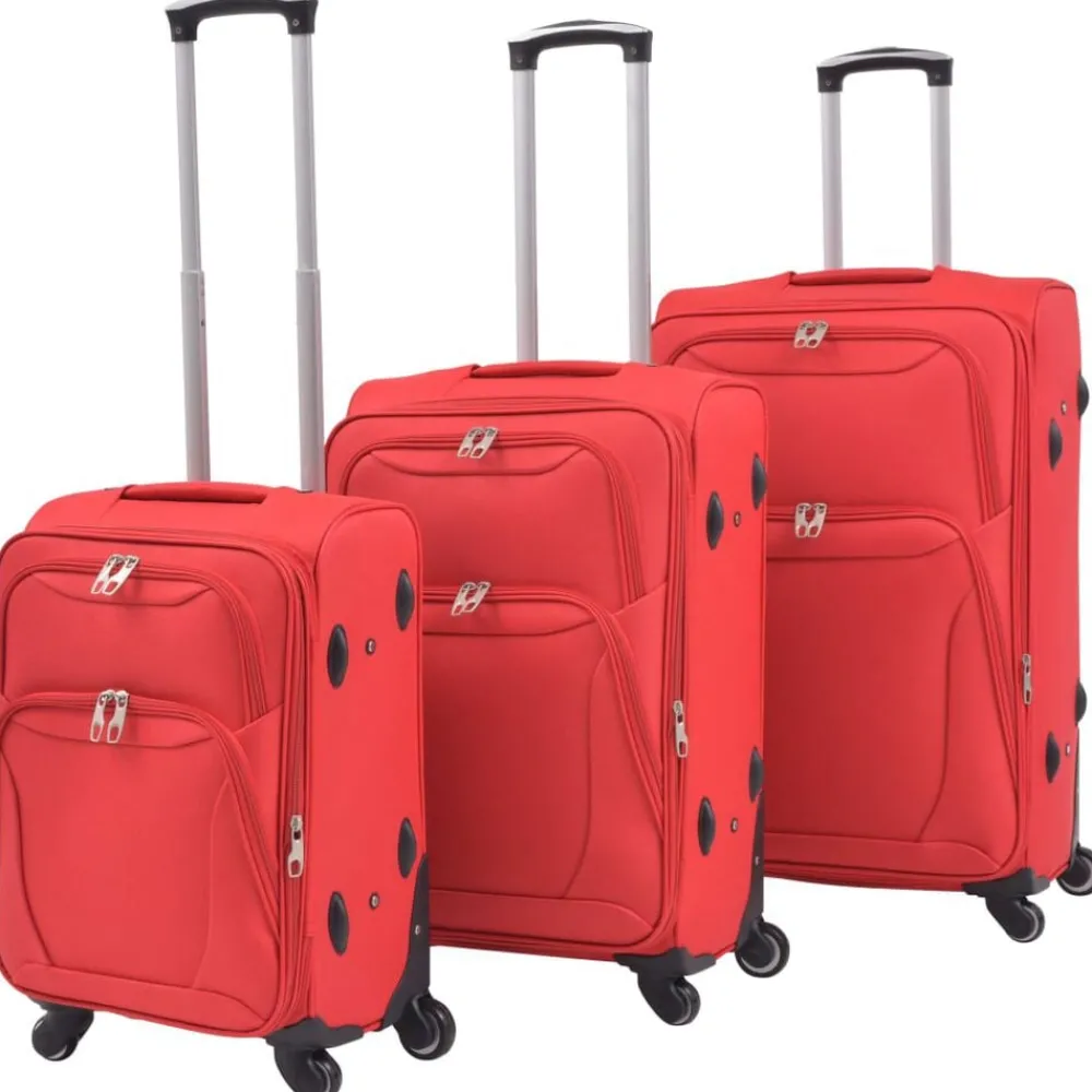 Bagages & Maroquinerie-vidaXL Jeu de valises souples 3 pcs Rouge