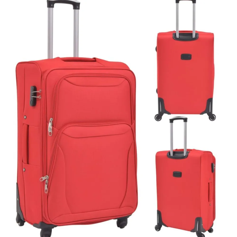 Bagages & Maroquinerie-vidaXL Jeu de valises souples 3 pcs Rouge