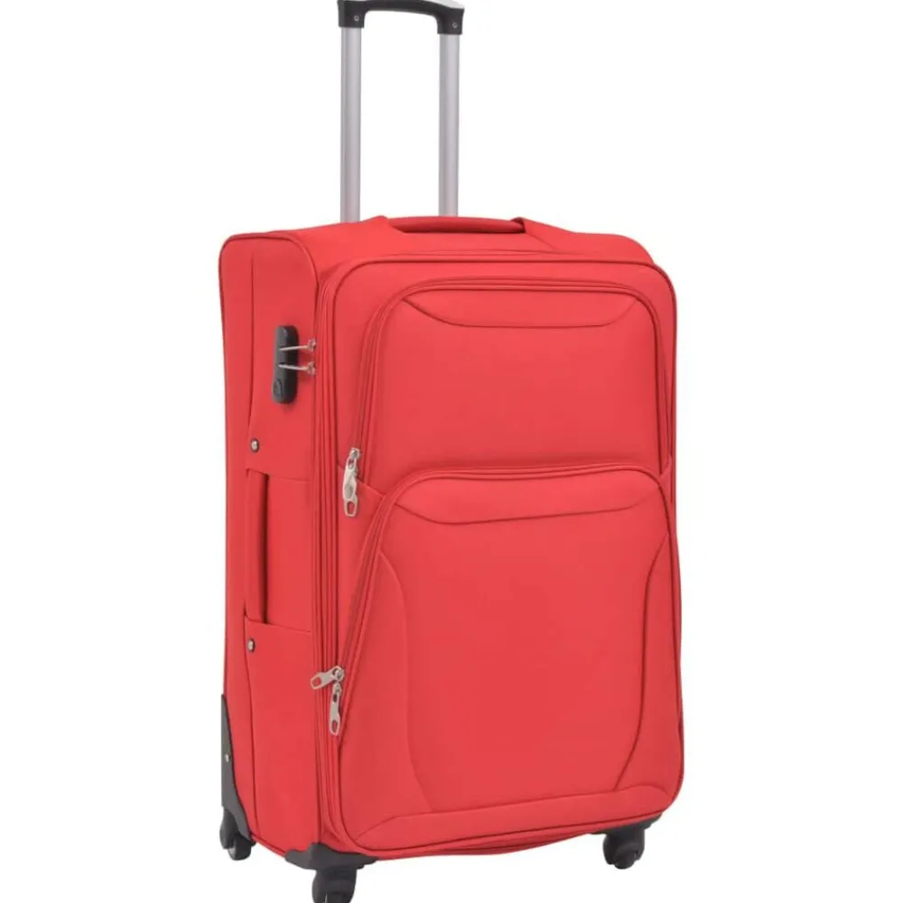 Bagages & Maroquinerie-vidaXL Jeu de valises souples 3 pcs Rouge