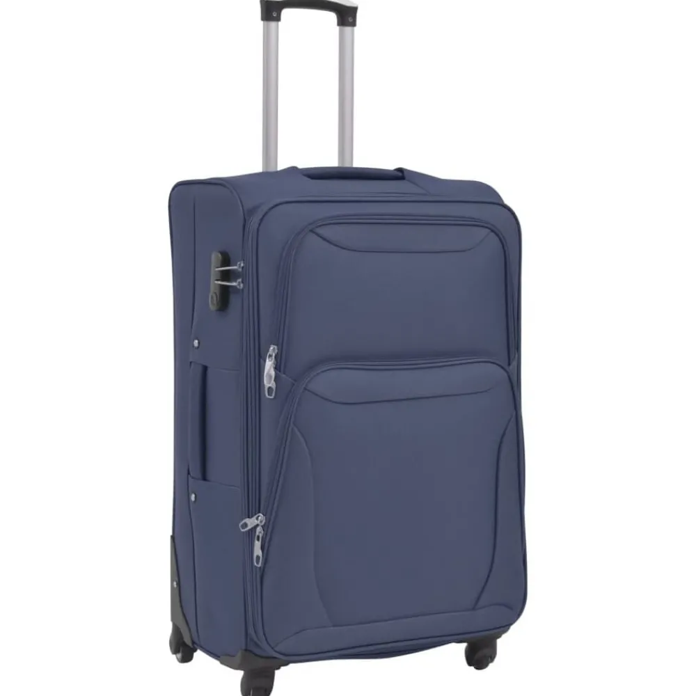Bagages & Maroquinerie-vidaXL Jeu de valises souples 3 pcs Bleu marine